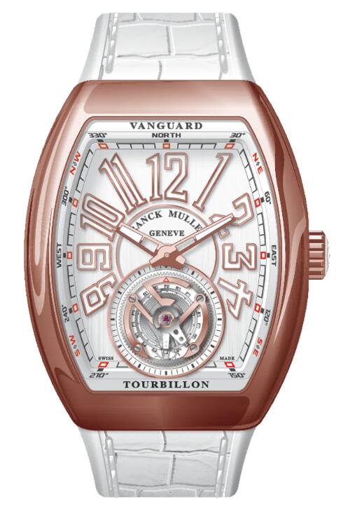 Best FRANCK MULLER Vanguard Tourbillon Rose Gold - White V 41 T (BC) (5N) (BLC BLC 5N) Replica Watch